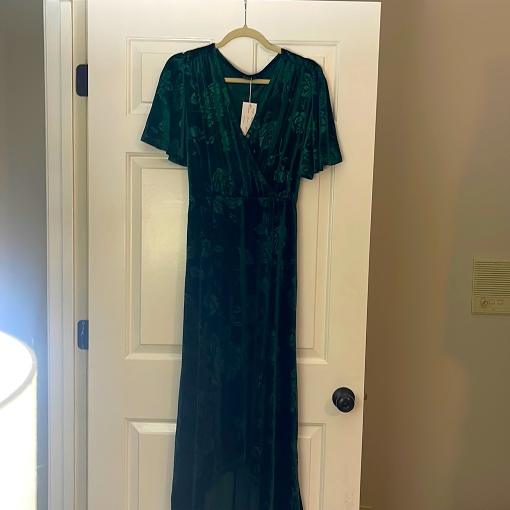 Velvet Gown- Green Size Large